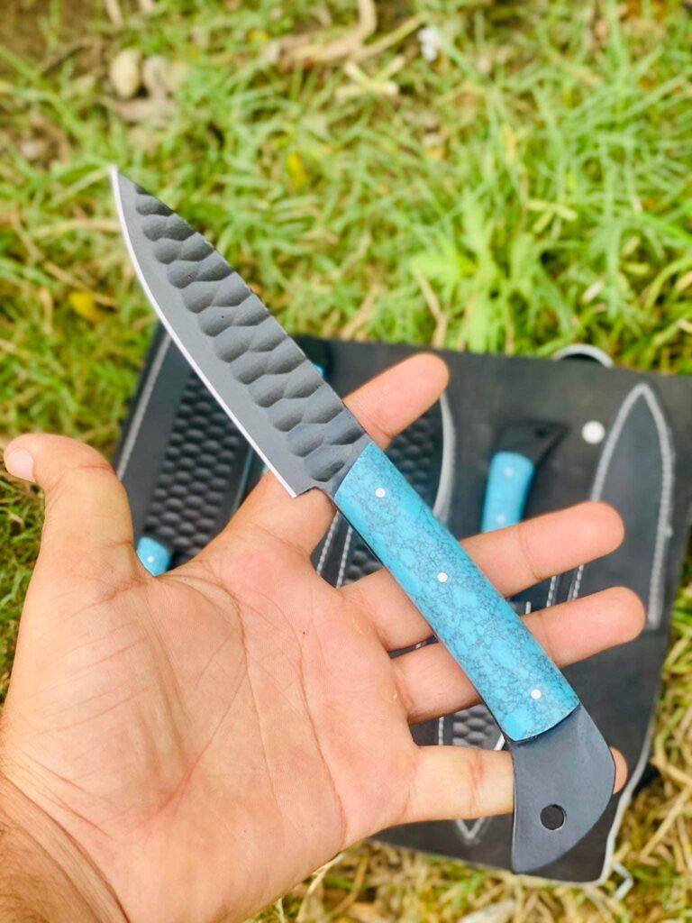 Beautiful handmade kitchen chef set comes with beautiful leather roll