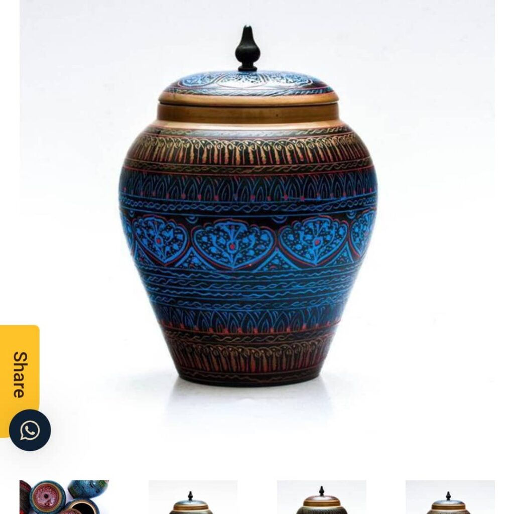 Candy Jar With Lacquer Art ( Pure Sheesham Wooden )