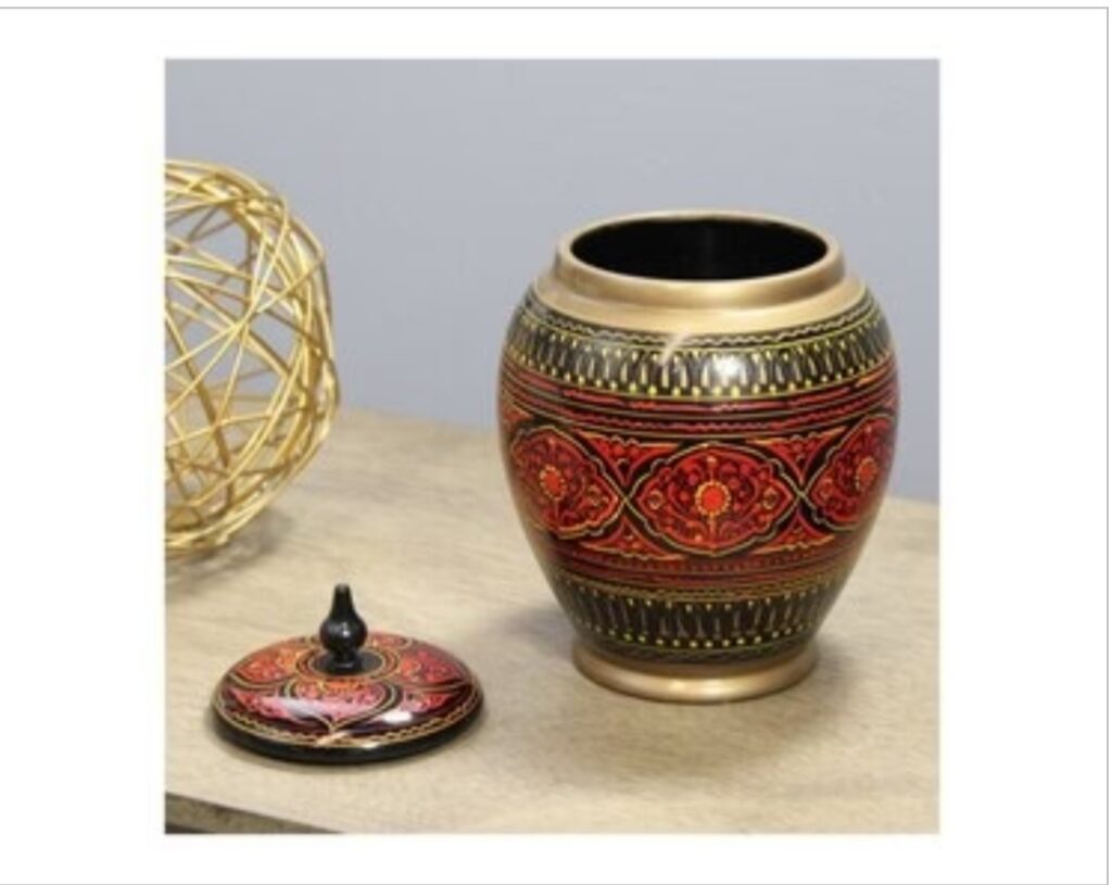 Candy Jar With Lacquer Art ( Pure Sheesham Wooden )