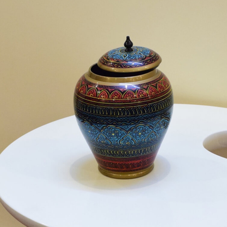 Candy Jar With Lacquer Art ( Pure Sheesham Wooden )