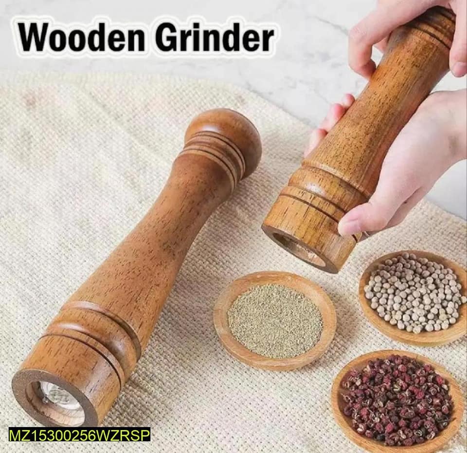 Wooden salt and pepper manual grinder
