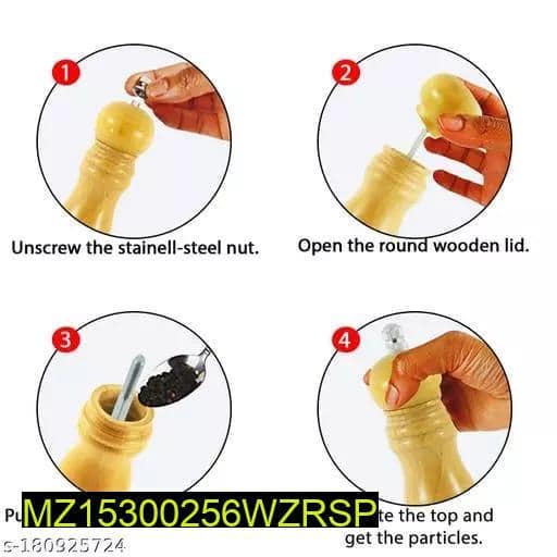 Wooden salt and pepper manual grinder