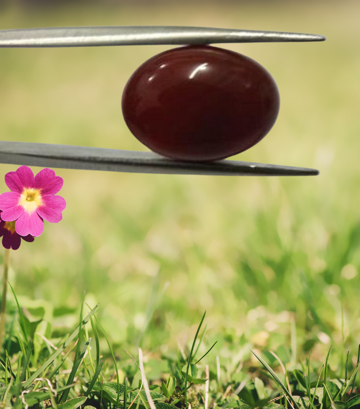 red Aqeeq stone with free lab certificate