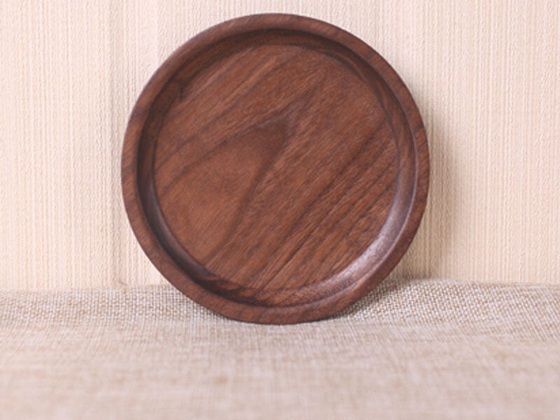 Japanese Style Wooden Black Walnut Rectangular Dinner Plate