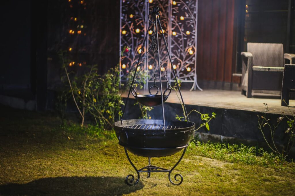 BBQ Iron karahi and bonfire
