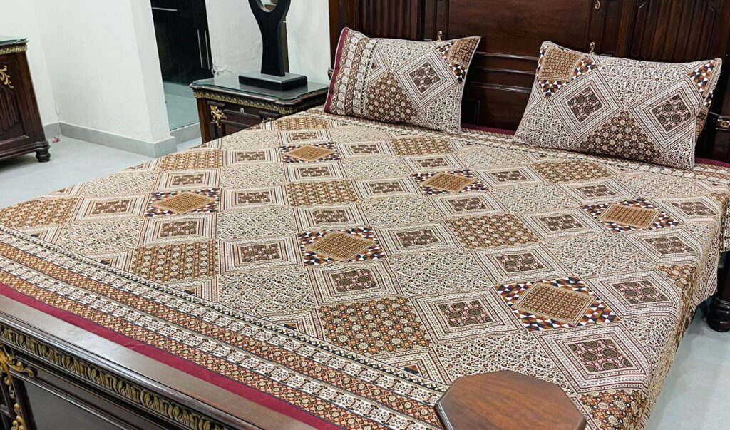 king size bed sheet with 2 stich pilo colour full granted