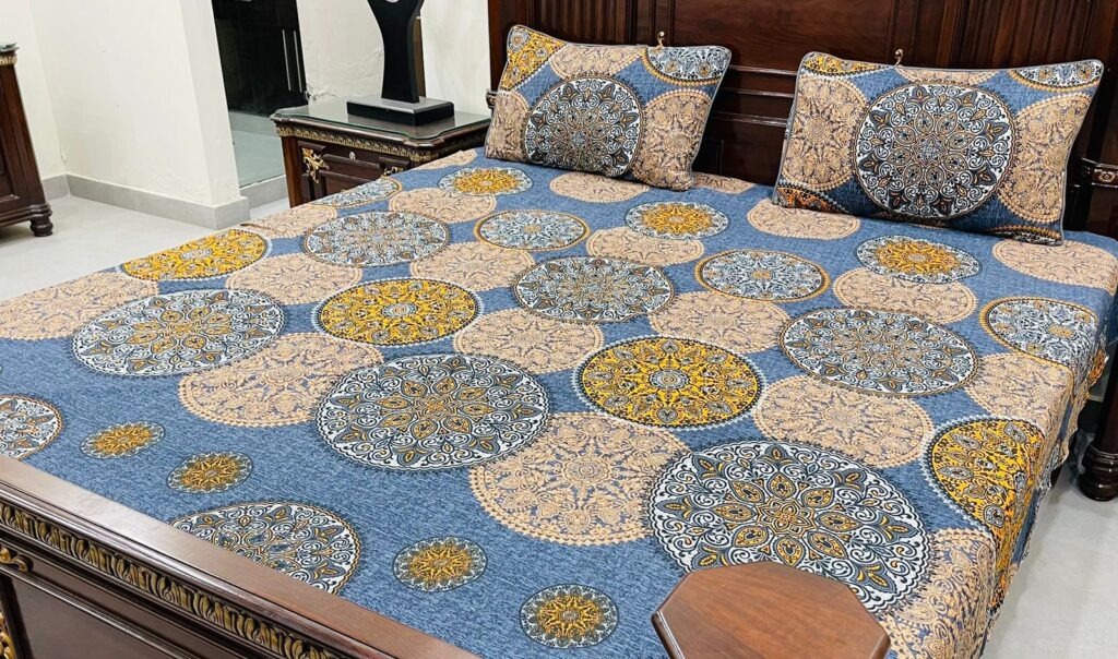 king size bed sheet with 2 stich pilo colour full granted