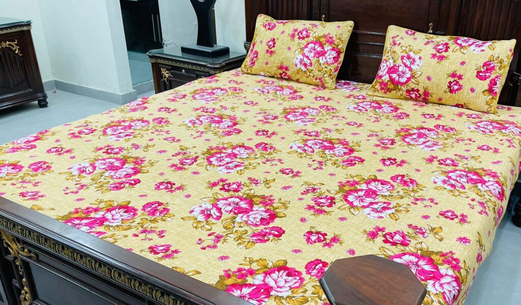 king size bed sheet with 2 stich pilo colour full granted