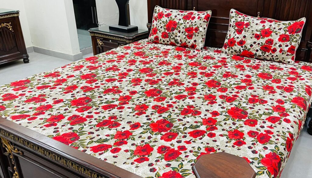 king size bed sheet with 2 stich pilo colour full granted