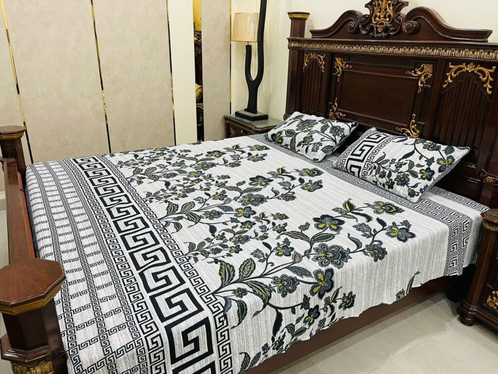 king size bed sheet with 2 stich pilo colour full granted