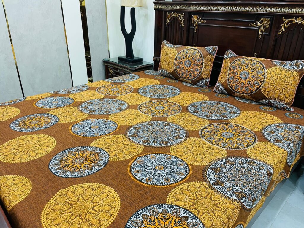 king size bed sheet with 2 stich pilo colour full granted