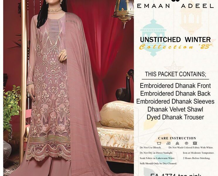 *EMAAN ADEEL* *Luxury Embroidered Dhanak *