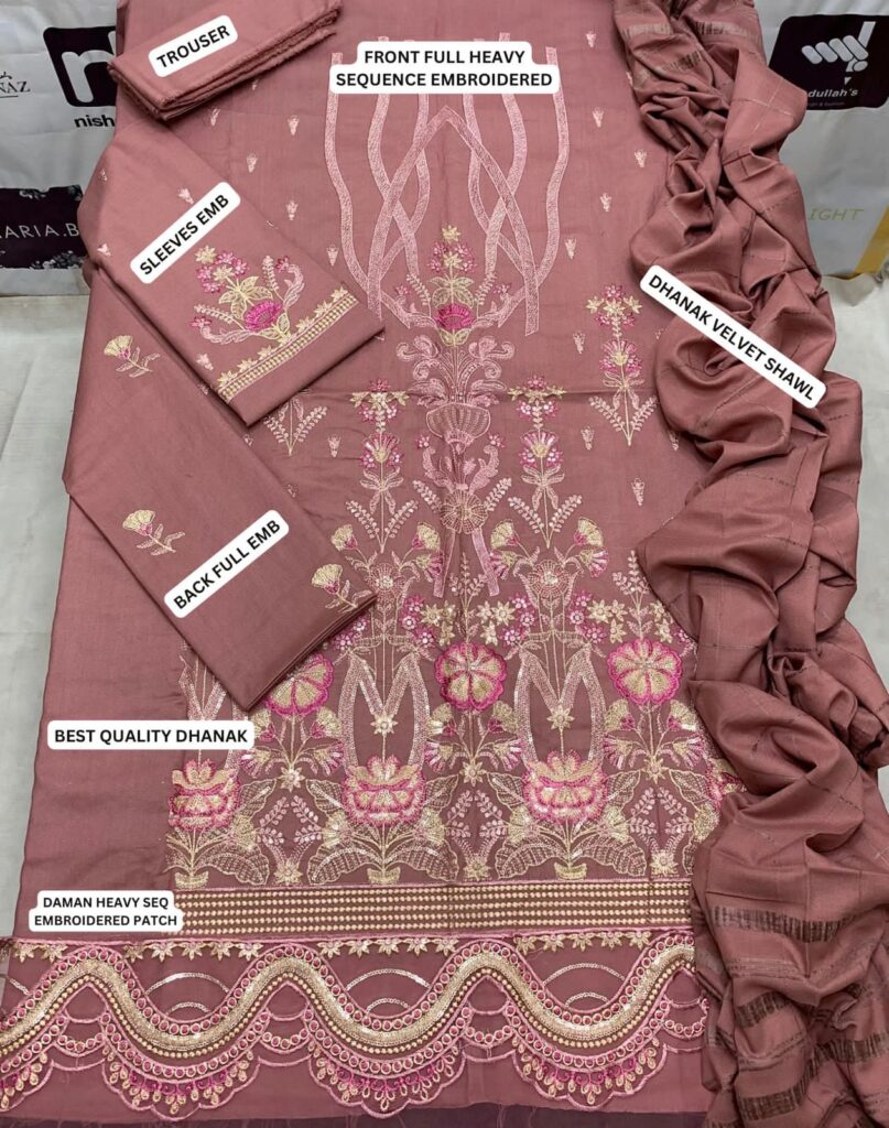 *EMAAN ADEEL* *Luxury Embroidered Dhanak *