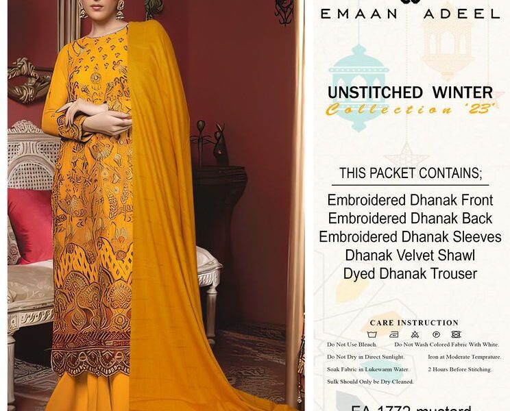 *EMAAN ADEEL* *Luxury Embroidered Dhanak *