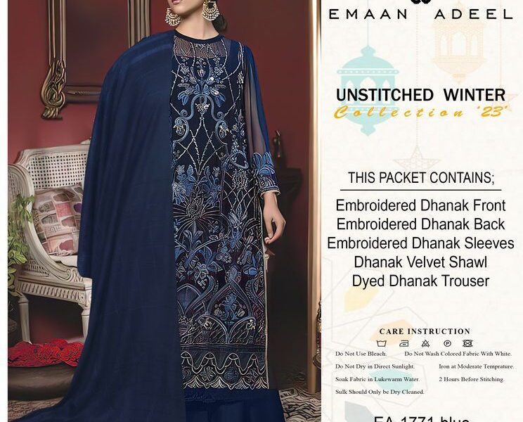 *EMAAN ADEEL* *Luxury Embroidered Dhanak *