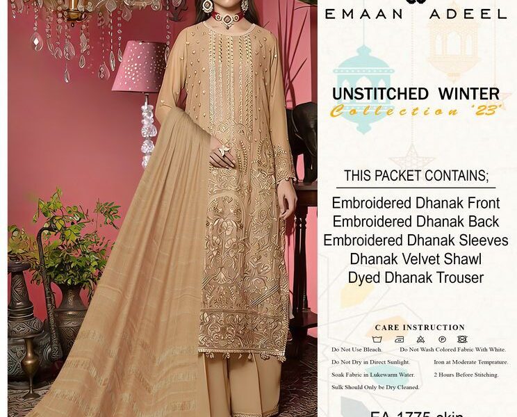 *EMAAN ADEEL* *Luxury Embroidered Dhanak *