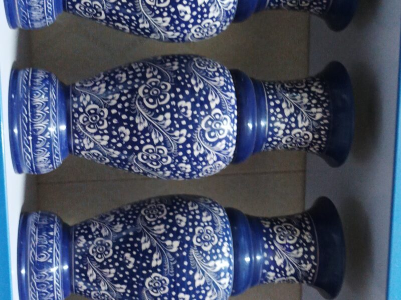 Wooden Vases( Pair ) With Lacquer Art