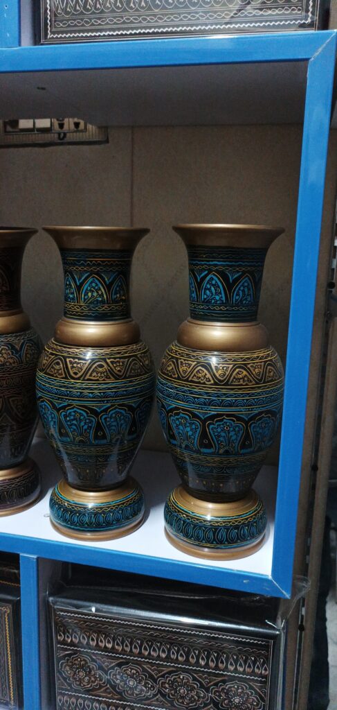 Wooden Vases( Pair ) With Lacquer Art