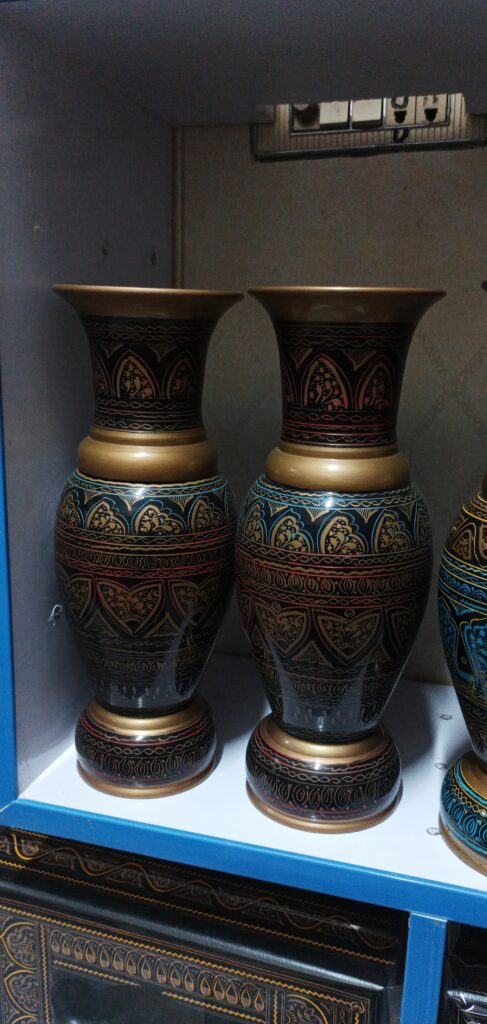 Wooden Vases( Pair ) With Lacquer Art