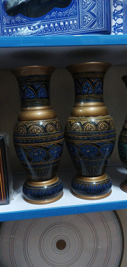 Wooden Vases( Pair ) With Lacquer Art