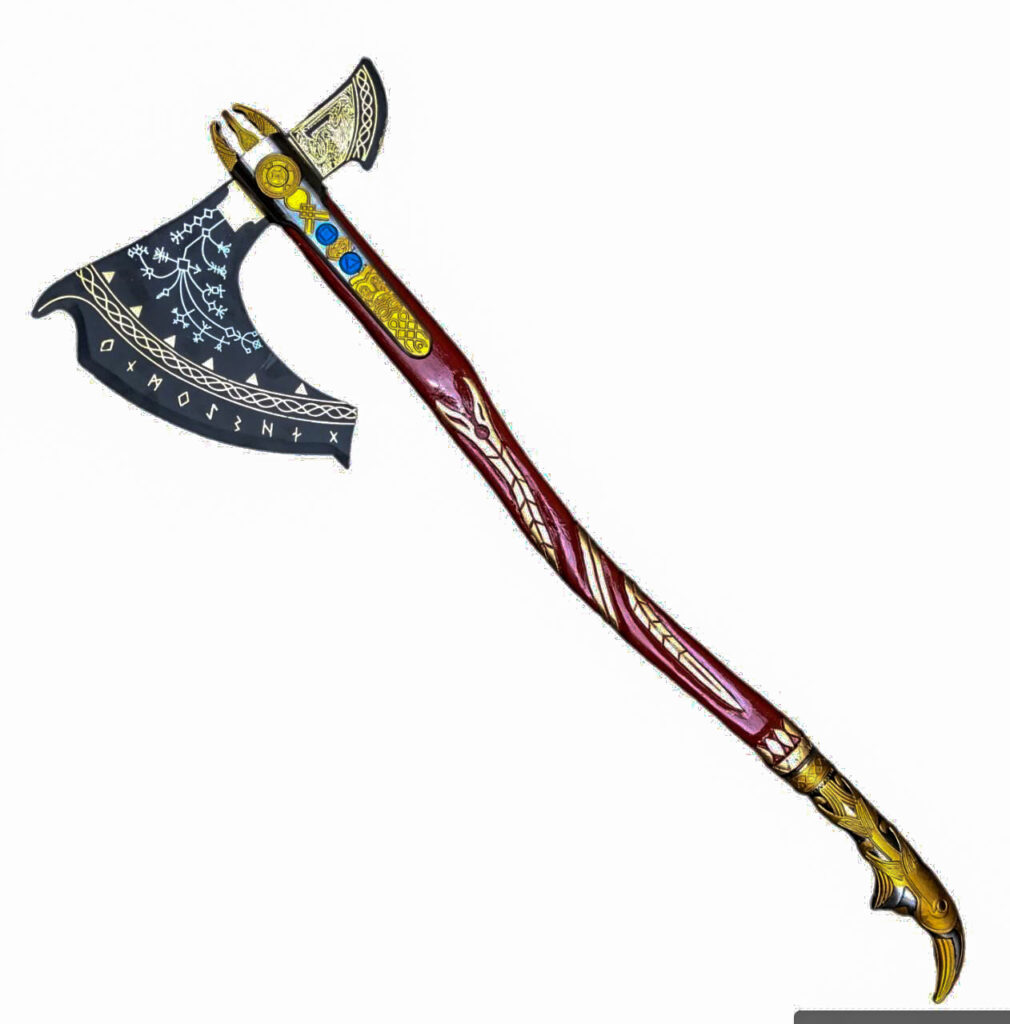 Kratos Axe, Leviathan Axe, Handmade Forged Stainless Steel Bearded Axe MDM-Ax
