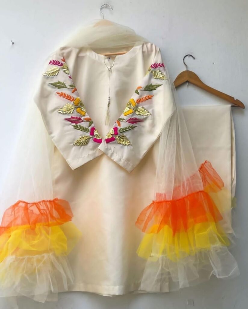 PEACOCK EMB COLLECTION Katan Silk EMB 3 Pies With Fancy Dupatta