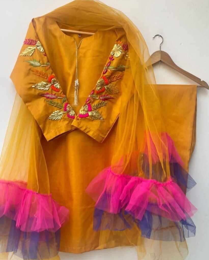 PEACOCK EMB COLLECTION Katan Silk EMB 3 Pies With Fancy Dupatta