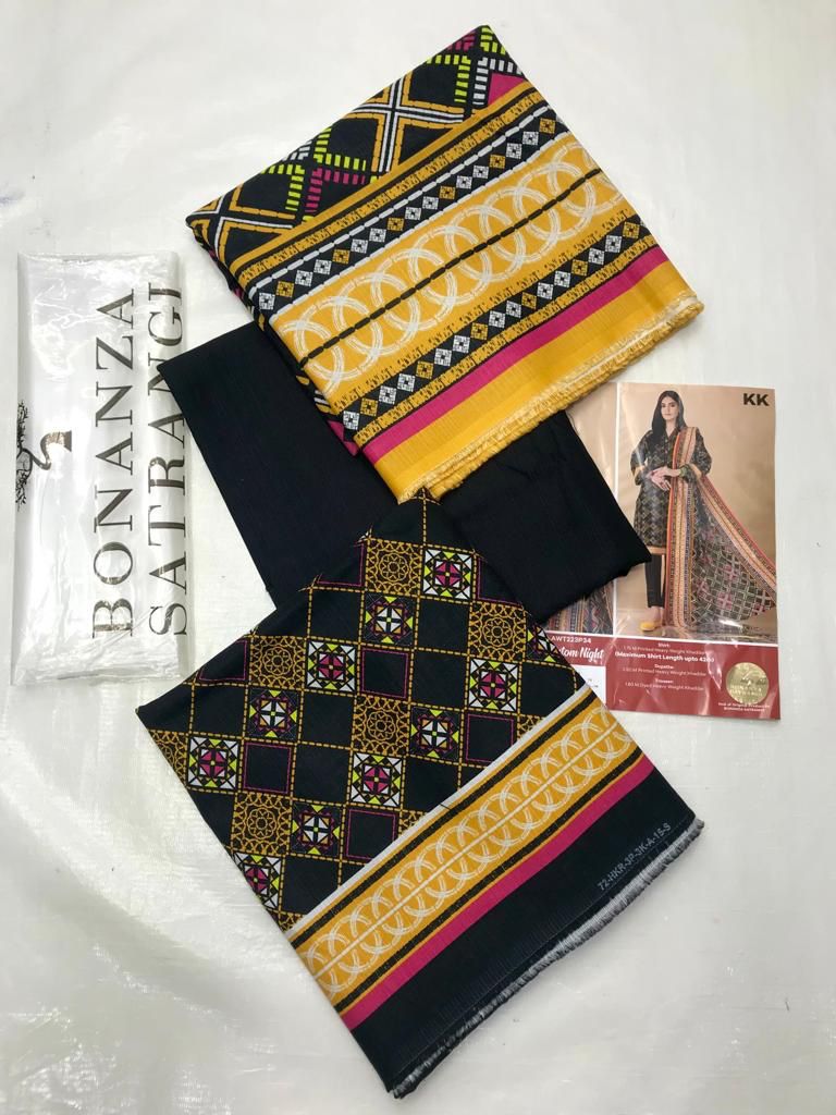 Presented Luxury Digital Printed Volume BONANZA SATRANGI on fine SHUTTERLESS KHADAR