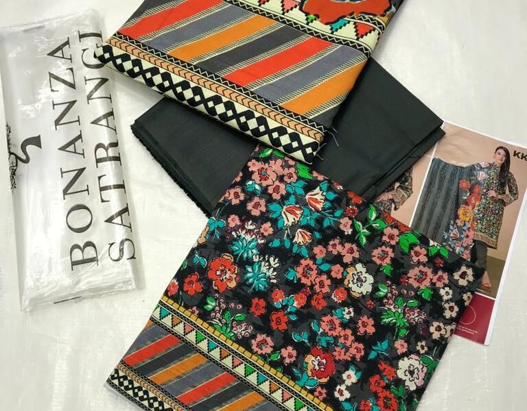 Presented Luxury Digital Printed Volume BONANZA SATRANGI on fine SHUTTERLESS KHADAR