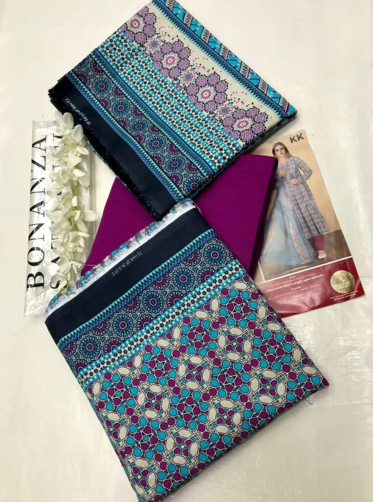 Presented Luxury Digital Printed Volume BONANZA SATRANGI on fine SHUTTERLESS KHADAR