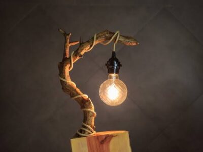 Hand made wooden lamps