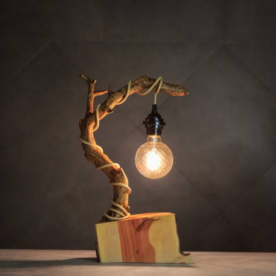 Hand made wooden lamps