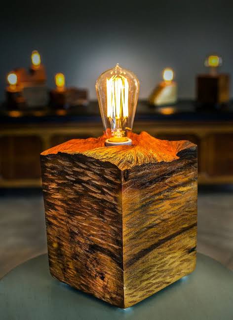 Hand made wooden lamps