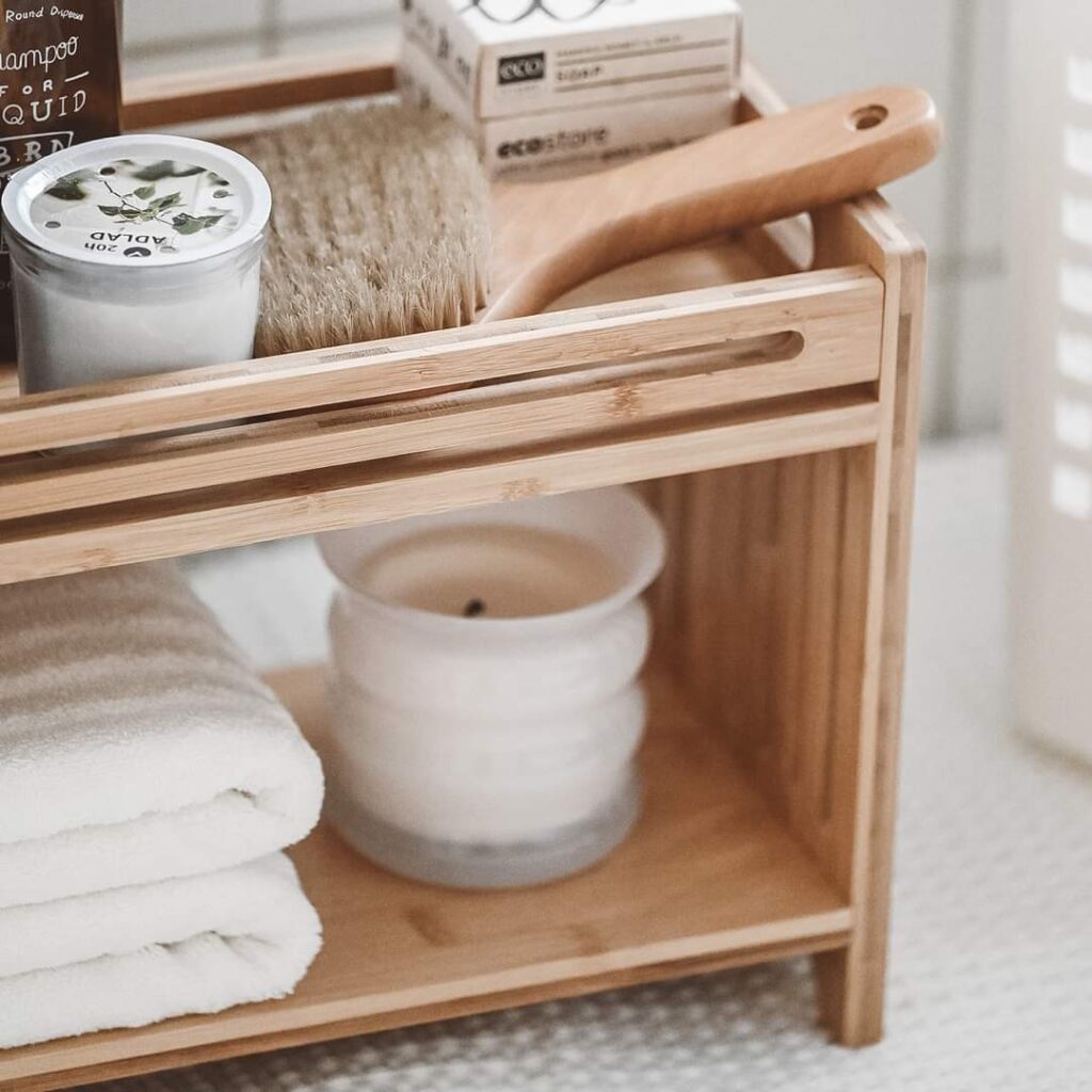 Handmade Wood Bathroom Accessories Stand