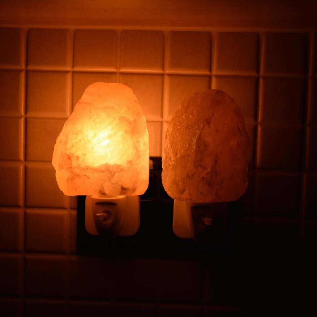 Pink salt lamps