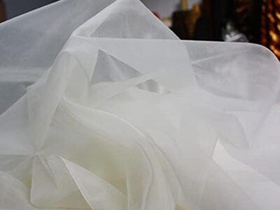 Pure white organza fabric