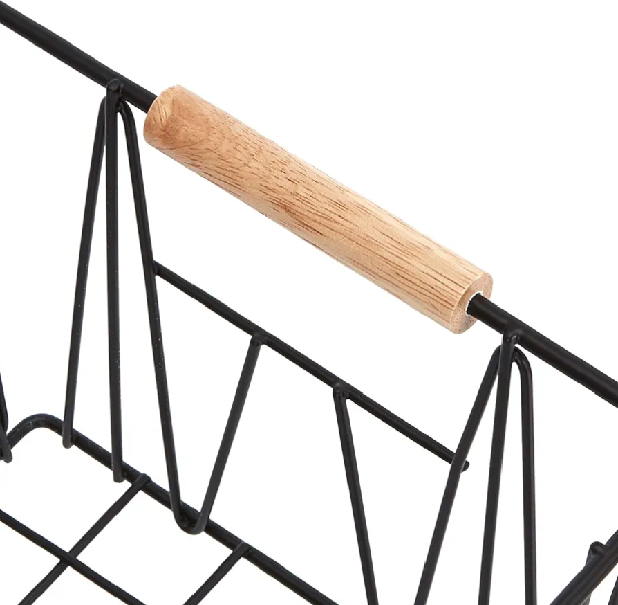 Rectangular Wire Storage Baskets, Set of 3, Standard, Black