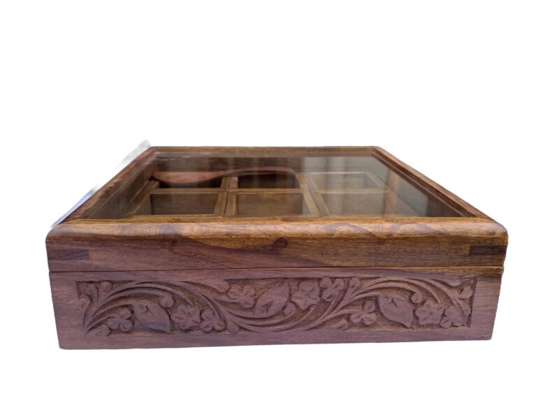 Wooden spice box