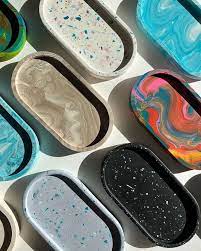 Jesmonite Tray, Decorative Tray, Candle Holder Tray, Jewellery Dish,Candle Tray,Trinket Tray
