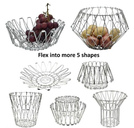 Multi purpose magical folding wire baskets for kitchen,fruits and vegetables.