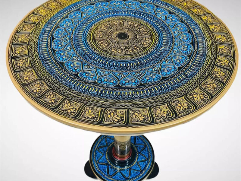 Wooden Hand Crafted Round Coffee Table - Lacquer Work.