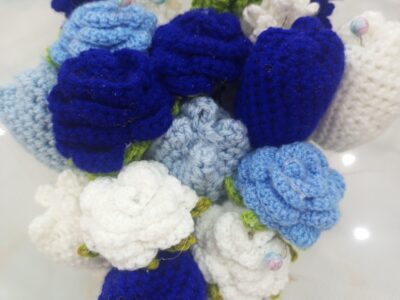 Crochet Flower Bouquet - Blue Theme