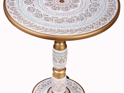 Wooden Hand Crafted Round Coffee Table - Lacquer Work.