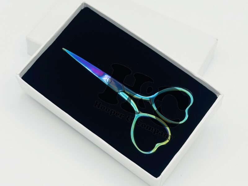 Custom Design Scissors with heart grip with packing design logo offer