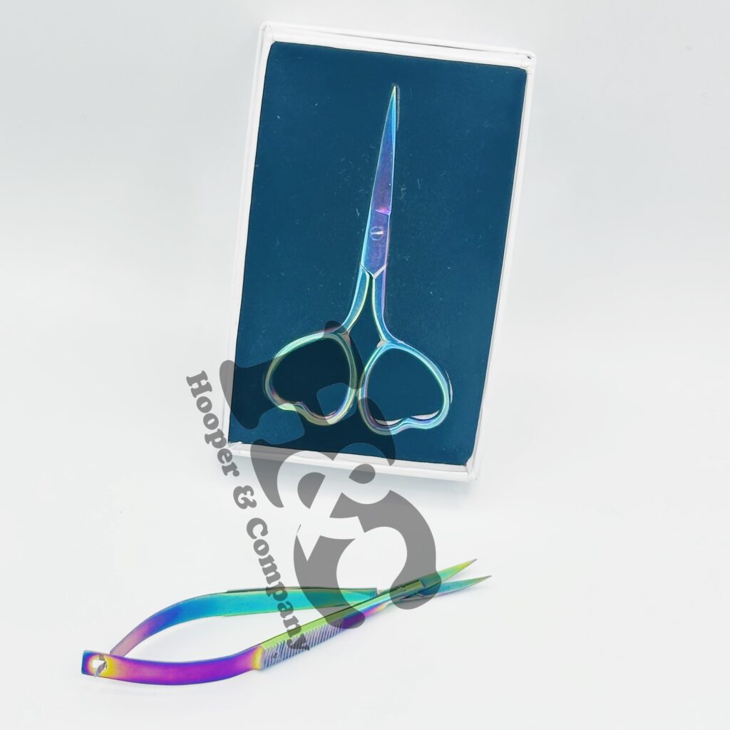 Spring scissors for eyebrow embroidery cutting band and straight design custom logo offer multi color
