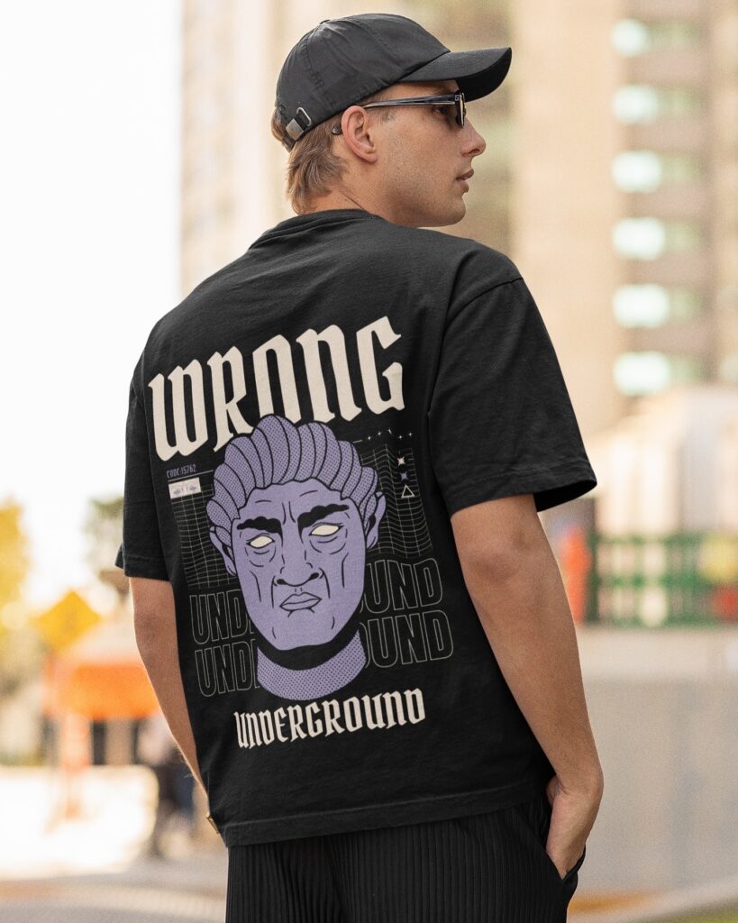 Underground Oversized T-shirt Drop Shoulder -Neck For Men’s