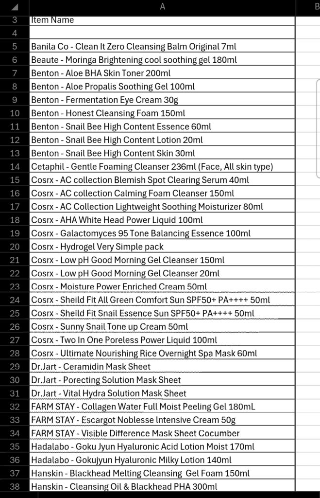 Korean cosmetics (orignal)