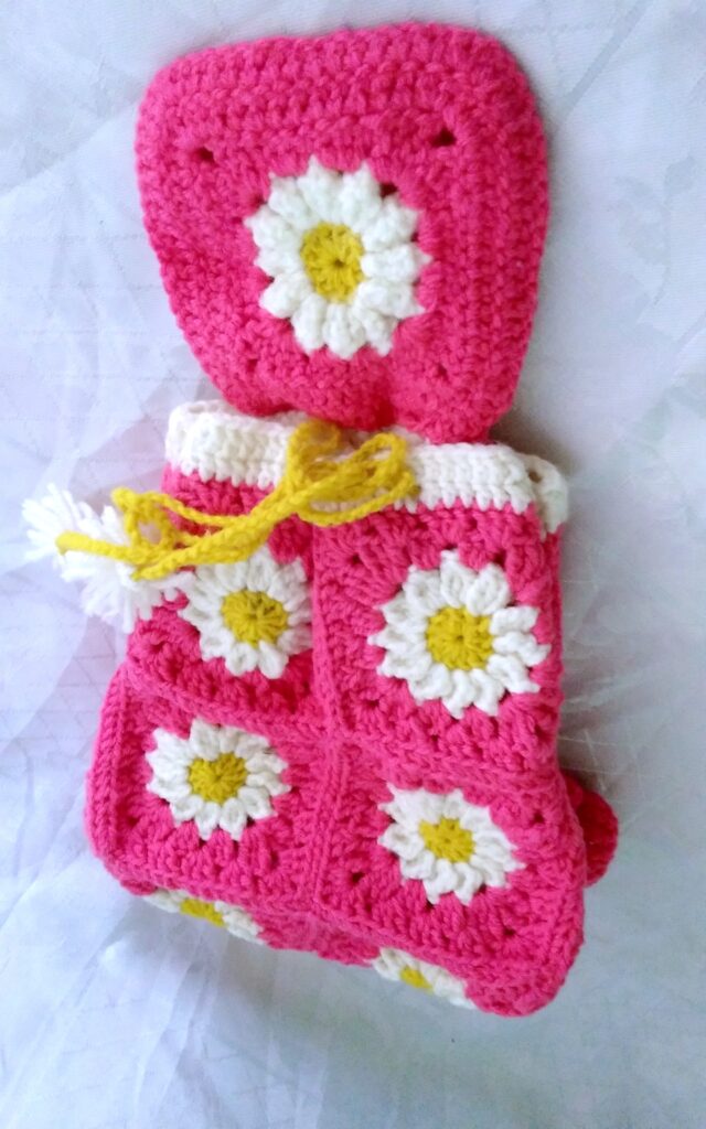 Hand Knitted Granny Square backpack