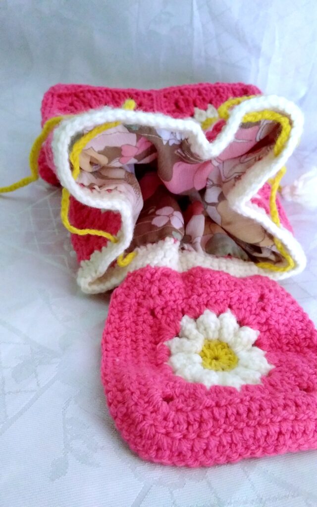 Hand Knitted Granny Square backpack