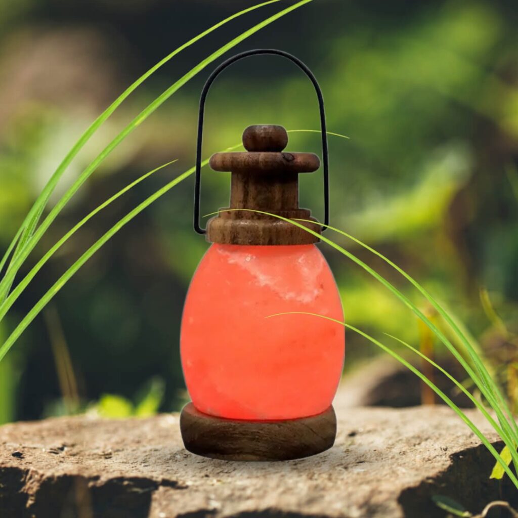Himalayan Lantern Umbrella Shape white and pink Salt Lamp